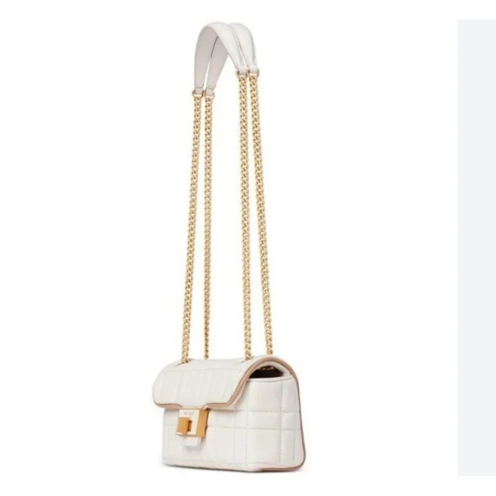 KATE SPADE NY Evelyn quilted leather mini shoulder crossbody + Dust bag IVORY